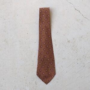 Vintage 60s/70s brown paisley silk men's tie